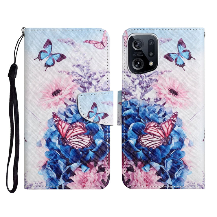 Custodia per cellulare in pelle con motivo a disegno colorato, For OPPO Find X5