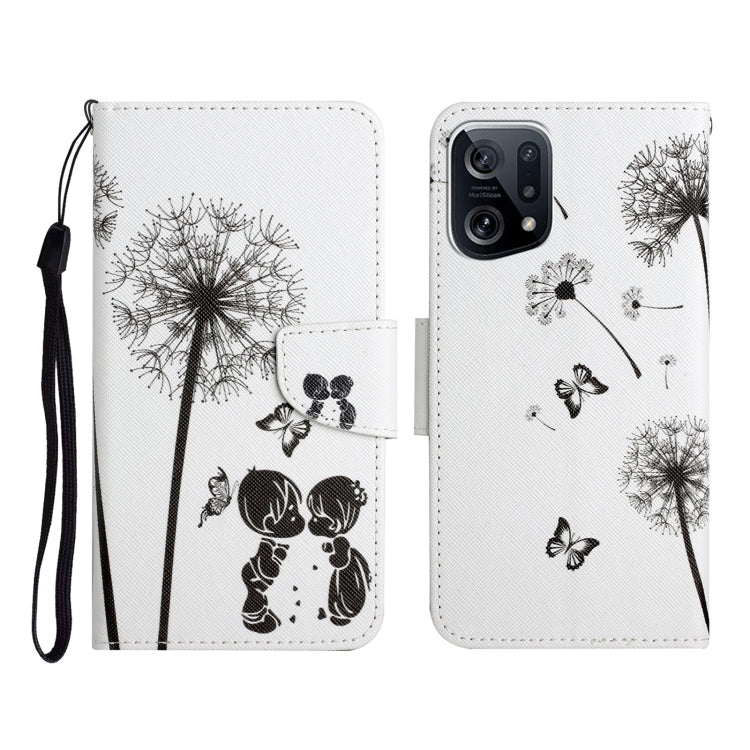 Custodia per cellulare in pelle con motivo a disegno colorato, For OPPO Find X5