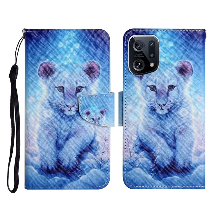 Custodia per cellulare in pelle con motivo a disegno colorato, For OPPO Find X5