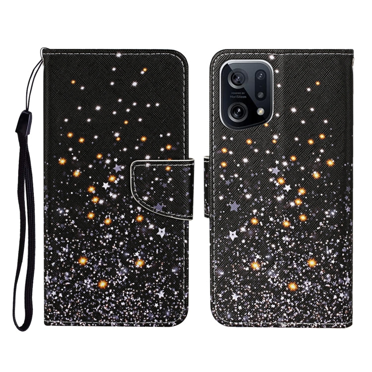 Custodia per cellulare in pelle con motivo a disegno colorato, For OPPO Find X5 Pro