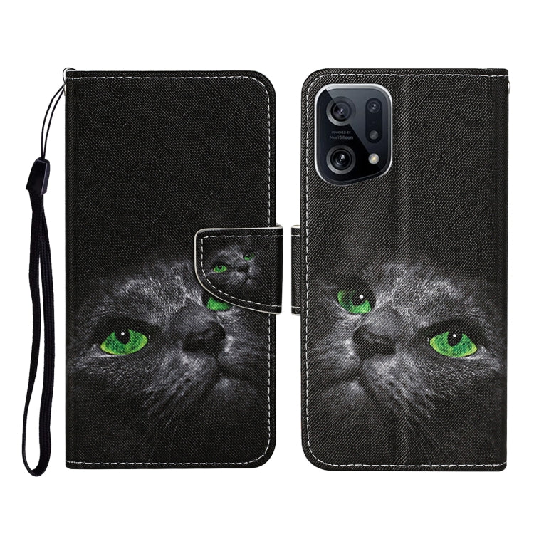 Custodia per cellulare in pelle con motivo a disegno colorato, For OPPO Find X5 Pro