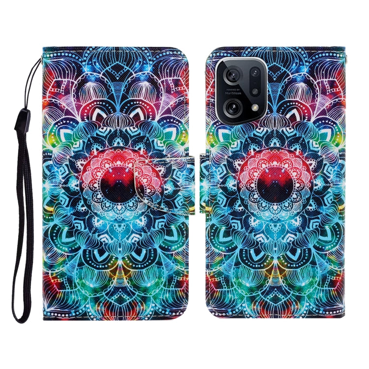 Custodia per cellulare in pelle con motivo a disegno colorato, For OPPO Find X5 Pro