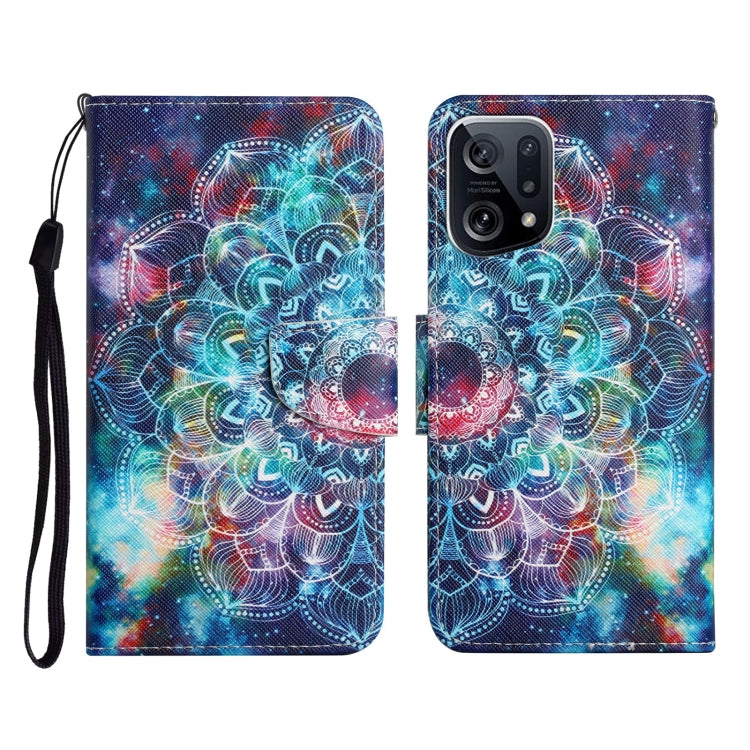 Custodia per cellulare in pelle con motivo a disegno colorato, For OPPO Find X5 Pro
