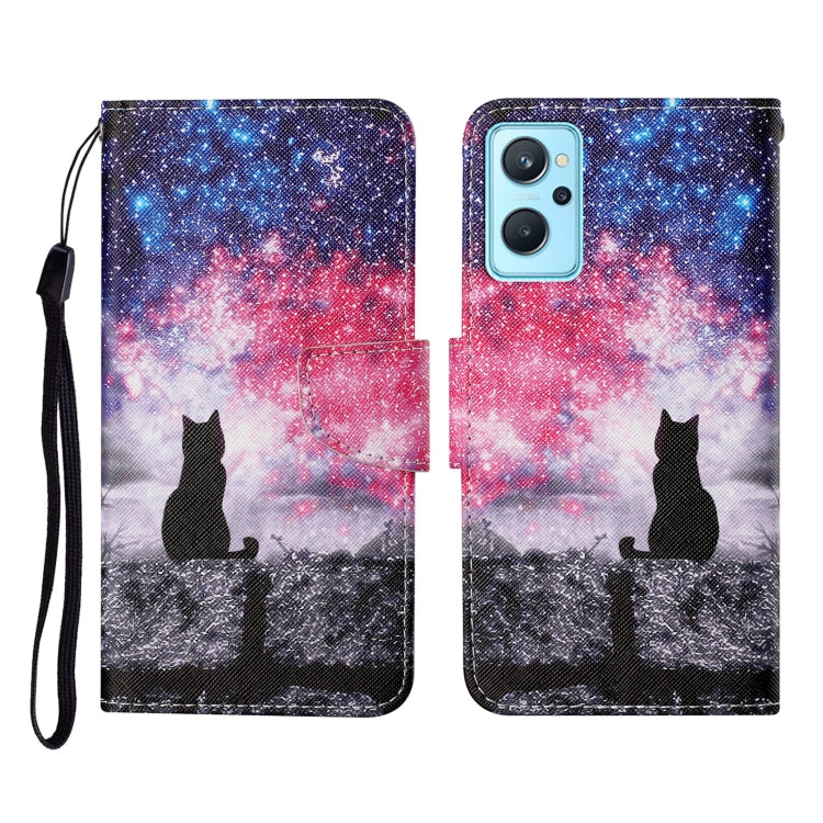 Custodia per cellulare in pelle con motivo a disegno colorato, For Realme 9i