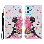 Custodia per cellulare in pelle con motivo a disegno colorato, For Realme 9i