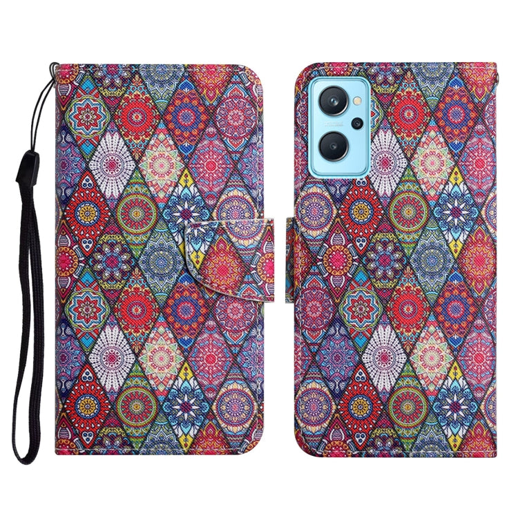 Custodia per cellulare in pelle con motivo a disegno colorato, For Realme 9i