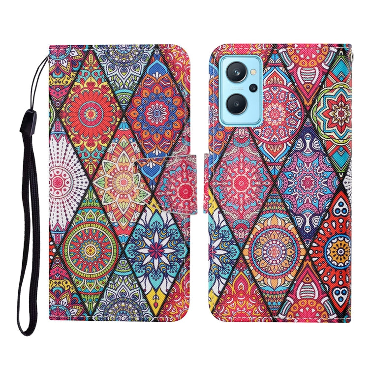 Custodia per cellulare in pelle con motivo a disegno colorato, For Realme 9i