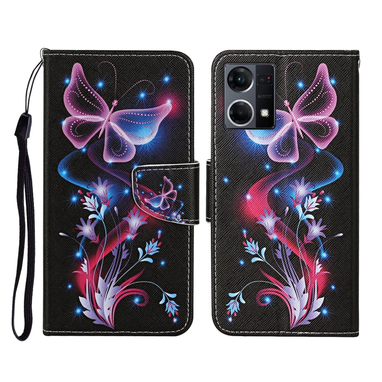 Custodia per cellulare in pelle con motivo a disegno colorato, For OPPO Reno7 4G