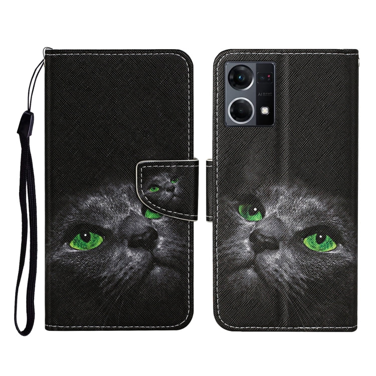 Custodia per cellulare in pelle con motivo a disegno colorato, For OPPO Reno7 4G