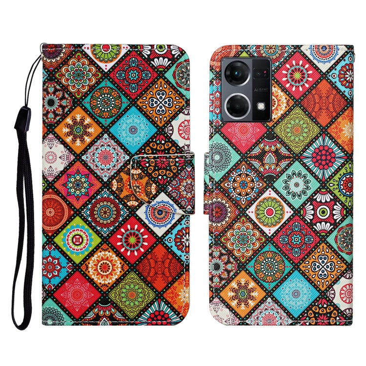 Custodia per cellulare in pelle con motivo a disegno colorato, For OPPO Reno7 4G