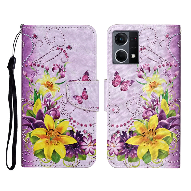 Custodia per cellulare in pelle con motivo a disegno colorato, For OPPO Reno7 4G