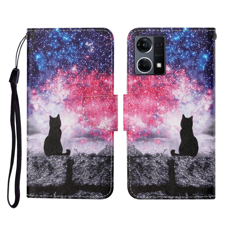 Custodia per cellulare in pelle con motivo a disegno colorato, For OPPO Reno7 4G