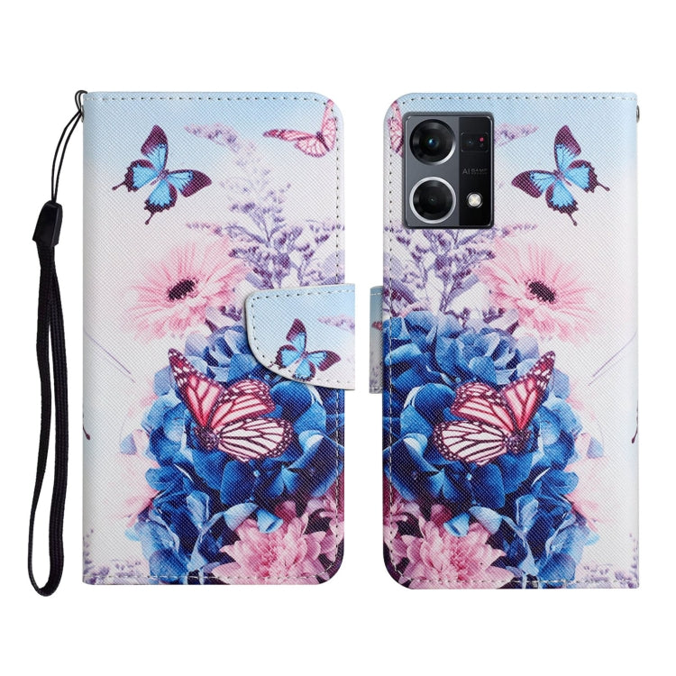 Custodia per cellulare in pelle con motivo a disegno colorato, For OPPO Reno7 4G