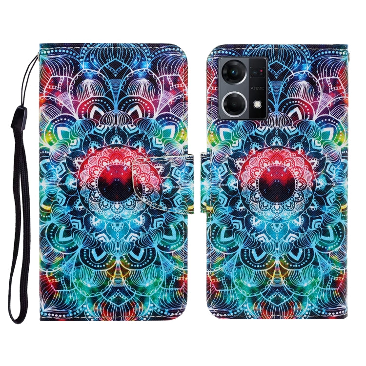 Custodia per cellulare in pelle con motivo a disegno colorato, For OPPO Reno7 4G