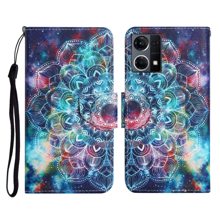 Custodia per cellulare in pelle con motivo a disegno colorato, For OPPO Reno7 4G