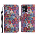 Custodia per cellulare in pelle con motivo a disegno colorato, For OPPO Reno7 4G