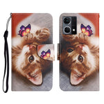 Custodia per cellulare in pelle con motivo a disegno colorato, For OPPO Reno7 4G