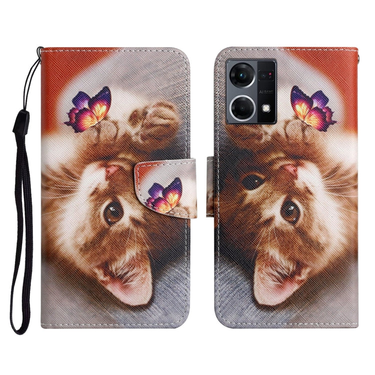 Custodia per cellulare in pelle con motivo a disegno colorato, For OPPO Reno7 4G