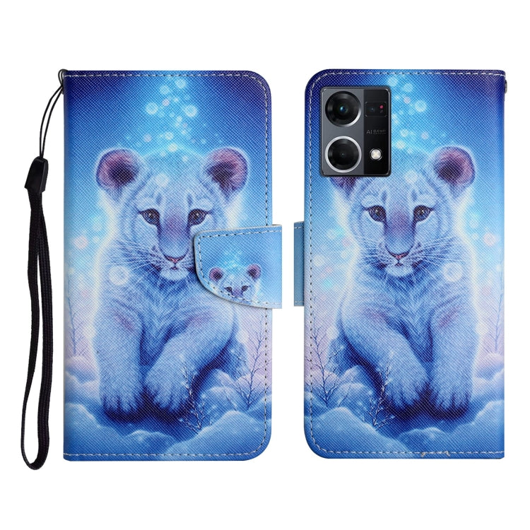 Custodia per cellulare in pelle con motivo a disegno colorato, For OPPO Reno7 4G