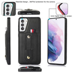 Custodia per cellulare in pelle con cavalletto da polso, For Samsung Galaxy S22 5G, For Samsung Galaxy S22+ 5G, For Samsung Galaxy S22 Ultra 5G, For Samsung Galaxy S21 5G