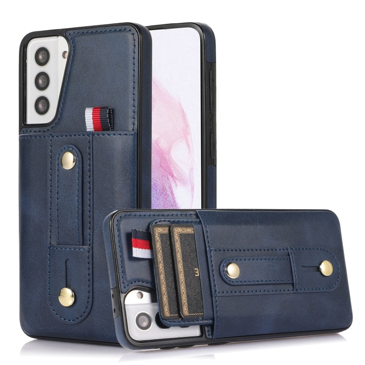 Custodia per cellulare in pelle con cavalletto da polso, For Samsung Galaxy S22 5G, For Samsung Galaxy S22+ 5G, For Samsung Galaxy S22 Ultra 5G, For Samsung Galaxy S21 5G