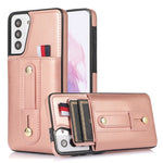 Custodia per cellulare in pelle con cavalletto da polso, For Samsung Galaxy S22 5G, For Samsung Galaxy S22+ 5G, For Samsung Galaxy S22 Ultra 5G, For Samsung Galaxy S21 5G