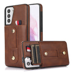 Custodia per cellulare in pelle con cavalletto da polso, For Samsung Galaxy S22 5G, For Samsung Galaxy S22+ 5G, For Samsung Galaxy S22 Ultra 5G, For Samsung Galaxy S21 5G