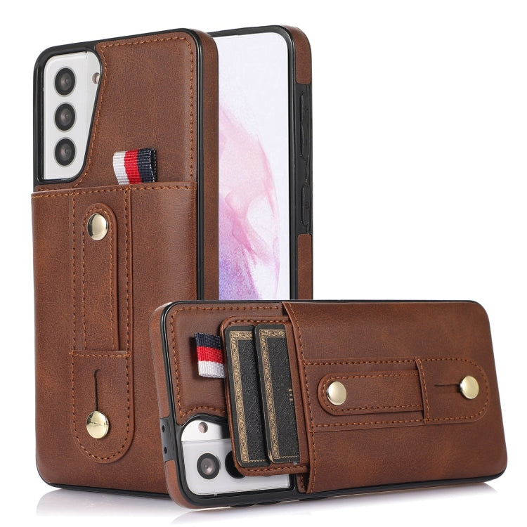 Custodia per cellulare in pelle con cavalletto da polso, For Samsung Galaxy S21+ 5G, For Samsung Galaxy S21 Ultra 5G, For Samsung Galaxy S20, For Samsung Galaxy S20+