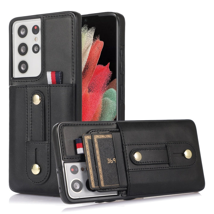 Custodia per cellulare in pelle con cavalletto da polso, For Samsung Galaxy S21+ 5G, For Samsung Galaxy S21 Ultra 5G, For Samsung Galaxy S20, For Samsung Galaxy S20+