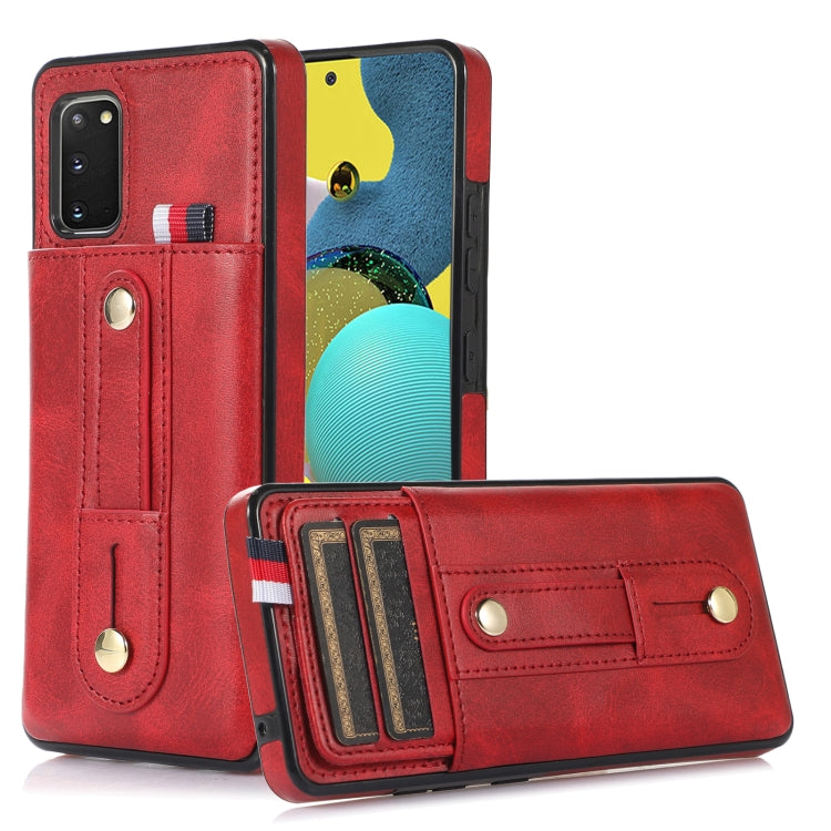 Custodia per cellulare in pelle con cavalletto da polso, For Samsung Galaxy S21+ 5G, For Samsung Galaxy S21 Ultra 5G, For Samsung Galaxy S20, For Samsung Galaxy S20+