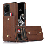 Custodia per cellulare in pelle con cavalletto da polso, For Samsung Galaxy S20 Ultra, For Samsung Galaxy S20 FE, For Samsung Galaxy S21 FE 5G, For Samsung Galaxy A73 5G