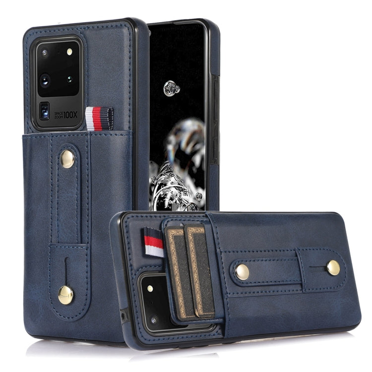 Custodia per cellulare in pelle con cavalletto da polso, For Samsung Galaxy S20 Ultra, For Samsung Galaxy S20 FE, For Samsung Galaxy S21 FE 5G, For Samsung Galaxy A73 5G