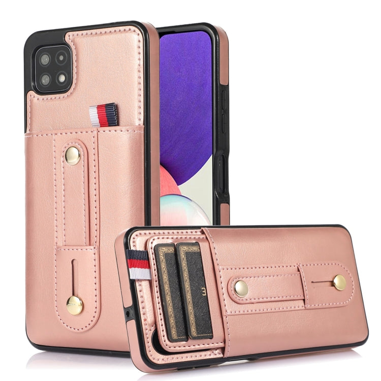 Custodia per cellulare in pelle con cavalletto da polso, For Samsung Galaxy A72 5G / 4G, For Samsung Galaxy A52 5G / 4G, For Samsung Galaxy A42 5G, For Samsung Galaxy A32 5G