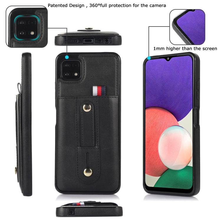 Custodia per cellulare in pelle con cavalletto da polso, For Samsung Galaxy A22 5G, For Samsung Galaxy A12 5G, For Samsung Galaxy A53 5G, For Samsung Galaxy A33 5G