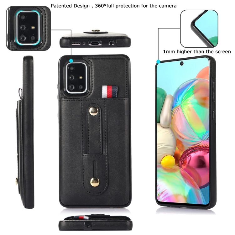 Custodia per cellulare in pelle con cavalletto da polso, For Samsung Galaxy A71 5G, For Samsung Galaxy A71 4G, For Samsung Galaxy A51 5G, For Samsung Galaxy A51 4G