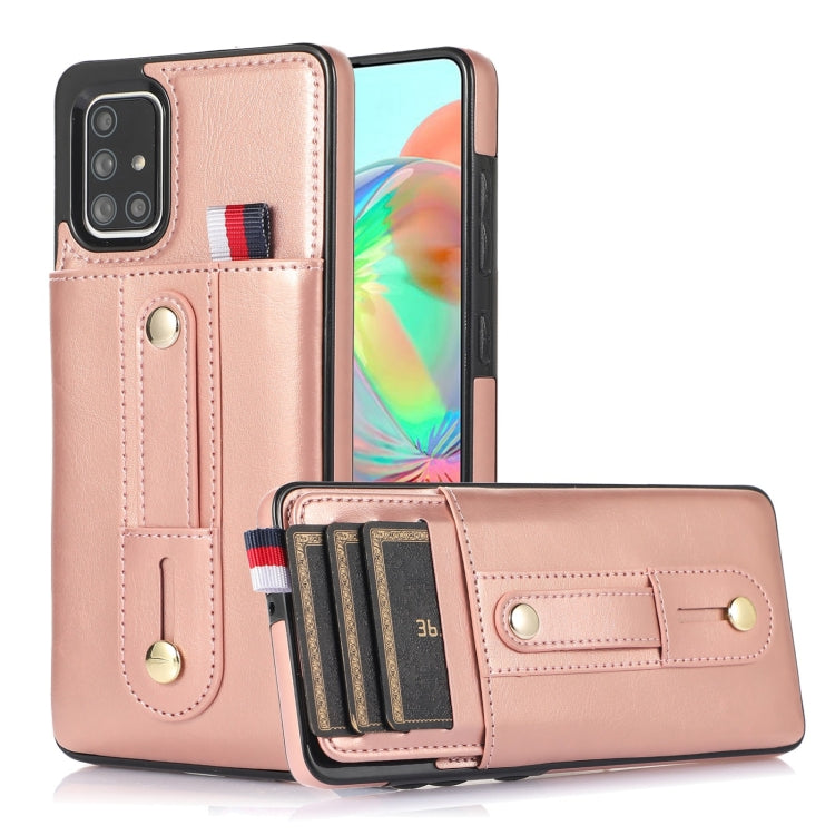 Custodia per cellulare in pelle con cavalletto da polso, For Samsung Galaxy A71 5G, For Samsung Galaxy A71 4G, For Samsung Galaxy A51 5G, For Samsung Galaxy A51 4G