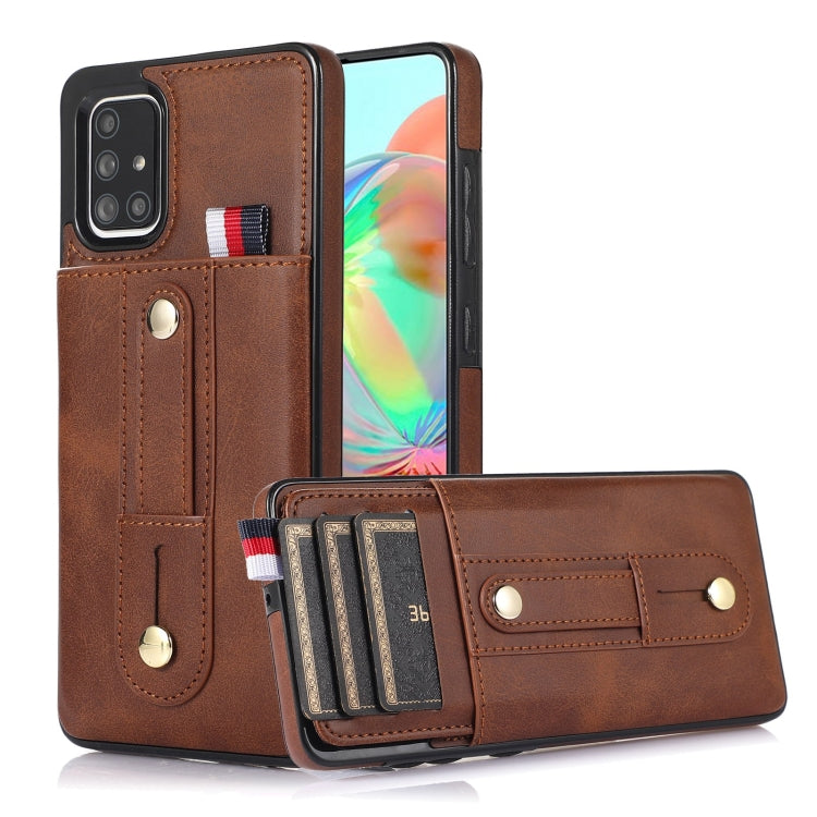 Custodia per cellulare in pelle con cavalletto da polso, For Samsung Galaxy A71 5G, For Samsung Galaxy A71 4G, For Samsung Galaxy A51 5G, For Samsung Galaxy A51 4G
