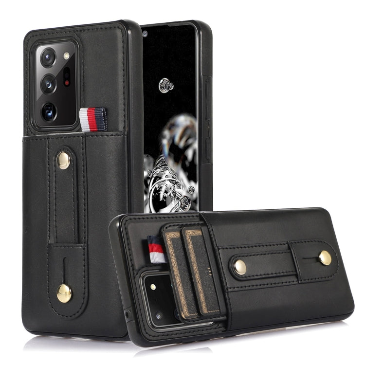 Custodia per cellulare in pelle con cavalletto da polso, For Samsung Galaxy A13 5G / 4G, For Samsung Galaxy Note9, For Samsung Galaxy Note20, For Samsung Galaxy Note20 Ultra