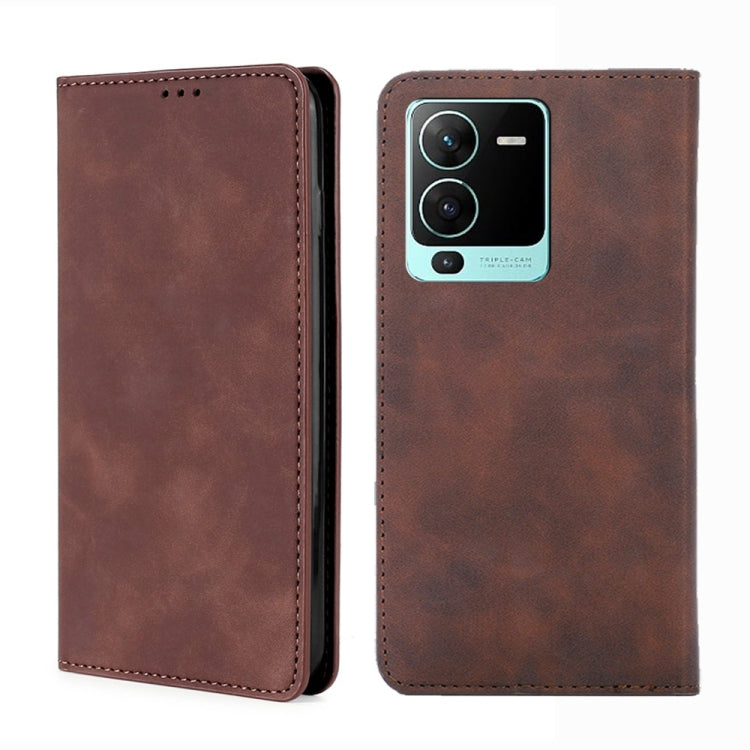 Custodia per telefono in pelle con vibrazione orizzontale magnetica Skin Feel, For vivo S10/S10 Pro, For vivo S15 5G, For vivo S15 Pro 5G, For vivo S15e 5G/T1 Snapdragon 778G