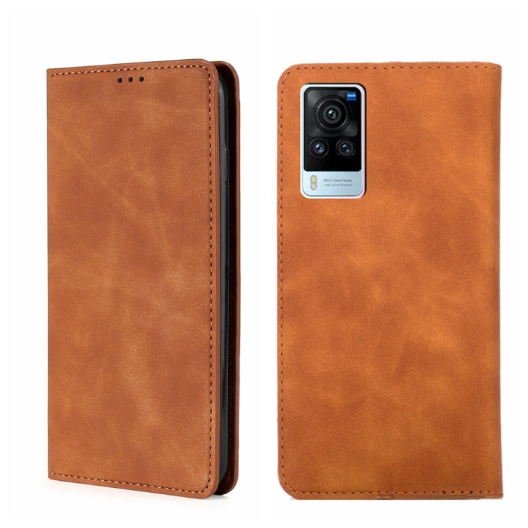 Custodia per telefono in pelle con vibrazione orizzontale magnetica Skin Feel, For vivo V21 4G/5G, For vivo V21e 4G/Y73 2021, For vivo X60 Pro Overseas Version / X60 5G Curved Surface Version, For vivo X70