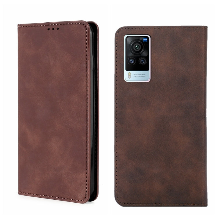 Custodia per telefono in pelle con vibrazione orizzontale magnetica Skin Feel, For vivo V21 4G/5G, For vivo V21e 4G/Y73 2021, For vivo X60 Pro Overseas Version / X60 5G Curved Surface Version, For vivo X70
