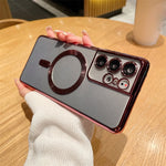 Custodia per telefono magnetica Magsafe elettrolitica in TPU, For Samsung Galaxy S22 Ultra 5G