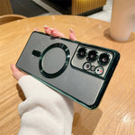 Custodia per telefono magnetica Magsafe elettrolitica in TPU, For Samsung Galaxy S22 Ultra 5G
