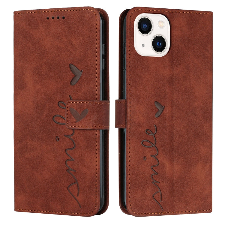 Custodia per telefono in pelle con motivo a cuore Skin Feel, For iPhone 13, For iPhone 13 Pro, For iPhone 13 Pro Max, For iPhone 12 / 12 Pro