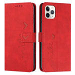 Custodia portafoglio in pelle con motivo cuore per iPhone 12 e 13