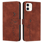 Custodia portafoglio in pelle con motivo cuore per iPhone