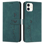 Custodia portafoglio in pelle con motivo cuore per iPhone