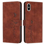 Custodia per telefono in pelle con motivo a cuore Skin Feel, For iPhone XS / X, For iPhone XS Max, For iPhone XR, For iPhone SE 2022 / SE 2020 / 8 / 7