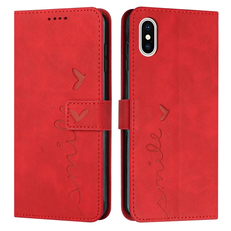 Custodia portafoglio in pelle con motivo cuore per iPhone