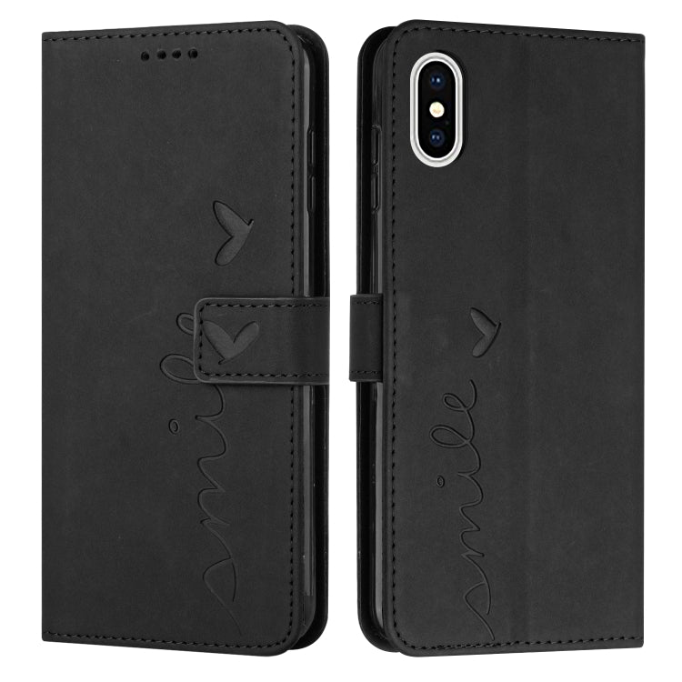 Custodia portafoglio in pelle con motivo cuore per iPhone